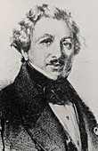 Pencil portrait of Louis Daguerre