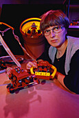 Dr Kerstin Dautenhahn with robots