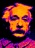 Computer graphic illustration of Albert Einstein
