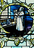 Stained glass effigy of Alexander Fleming,London