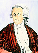 Coloured print of Luigi Galvani,physiologist