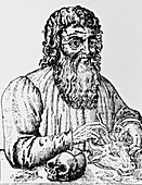 16th century woodcut of Hippocrates