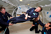 Stephen Hawking in freefall flight
