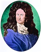 Col portrait of the German mathematician Leibniz