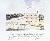 Artwork of Newton's birthplace,Woolsthorpe Manor