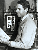 Frederick Sanger in laboratory