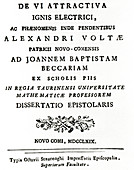 Volta's first paper on electricity (1769)