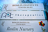 Sign of the Roslin Institute in Edinburgh