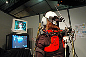 Virtual reality exhibition,female avatar