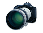 Camera with telephoto lens