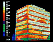 Thermogram of a multi-storey office building