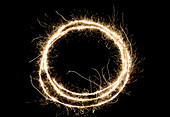 Time-exposure of sparkler trail