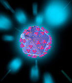 AIDS virus particle,computer artwork