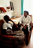 AIDS counselling: HIV+ prostitute in Pumwani,Kenya