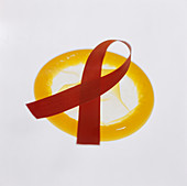 AIDS ribbon and condom