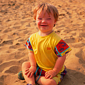 A child affected by Down's syndrome