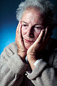 Depressed elderly woman