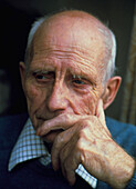 Portrait of the face of an elderly man