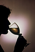 Person drinking alcohol,silhouette