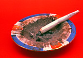 Marijuana joint in an ashtray