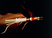 Syringe used by heroin addict