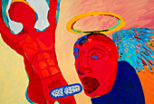 Artwork depicting the effects of the drug ecstasy