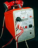 Photo of defibrillator used to restore heart beat