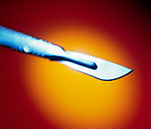 Close-up of a surgical scalpel