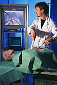 Keyhole surgery simulator