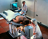Breast screening: prone biopsy table/X-ray imaging