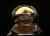 Patient undergoing MRI scanning