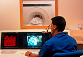 MRI brain scan in progress