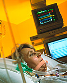 Intensive care monitoring of a woman