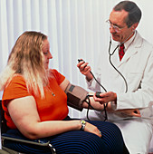 Blood pressure measurement of disabled teenager