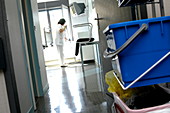 Cleaning hospital room