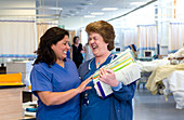 Nurses laughing together