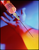 Conceptual image of an injection in the arm