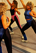 Women during an aerobic exercise class