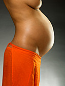 Eight month pregnant woman