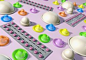 Contraception methods,artwork