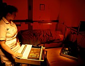 Sleep research: recording gear in bedroom