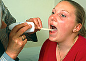Throat examination