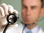 Doctor holding a stethoscope