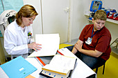Dietitian and patient consultation