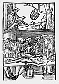 Print of a 15th Century dissection lesson