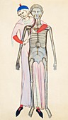 Human dissection,14th century artwork