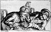 18th century engraving of two alcoholics