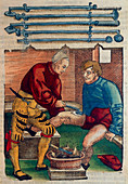 Cauterization of thigh wound 16th C