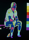 Thermogram of man before squash game