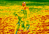 Child on bike,thermogram